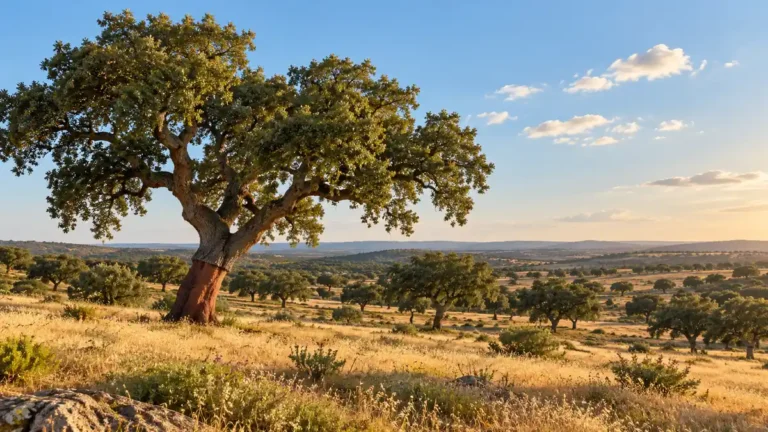 Travel to Alentejo, Portugal: Which Part, Which Base, How Long 5 Scattered cork oak trees across gently rolling golden grassland in the Alentejo