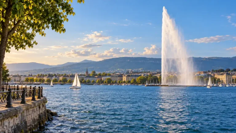 Things to Do in Geneva: Which Sights Are Worth Your Time 6 Geneva’s Jet d’Eau rises above blue lake water with sailboats and the distant waterfront